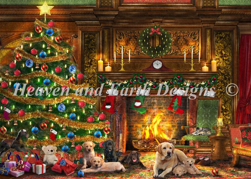 Festive Labradors Material Pack - Click Image to Close