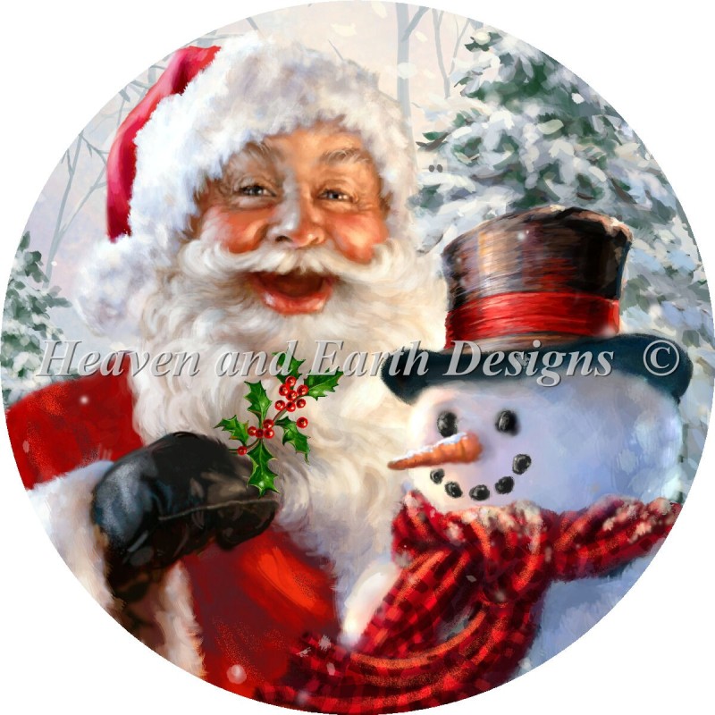 Ornament Santa And Frosty - Click Image to Close