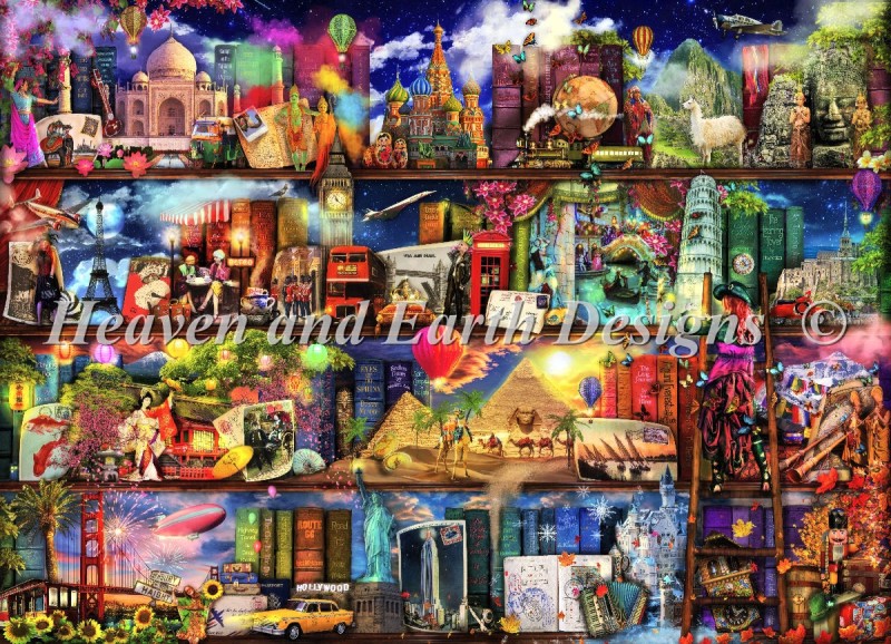 Supersized World Travel Bookshelf Max Colors - Click Image to Close