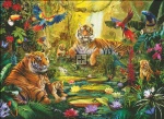 Supersized Tiger Family In The Jungle Max Colors