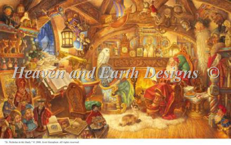 Supersized St Nick In His Study Max Colors - Click Image to Close