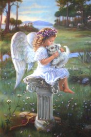Angel and White Puppy