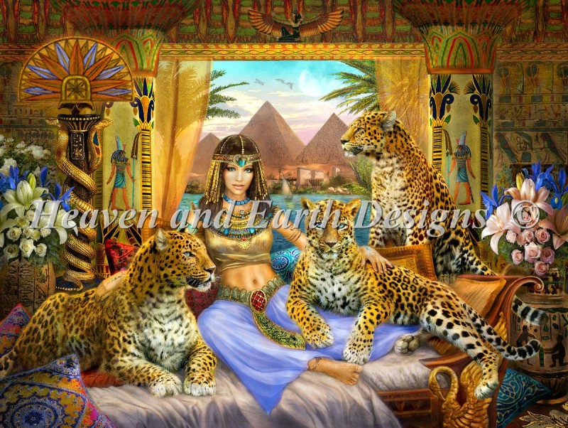 Supersized Egyptian Queen of the Leopards Max Colors - Click Image to Close