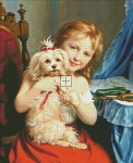 A Young Girl With Bichon Frise