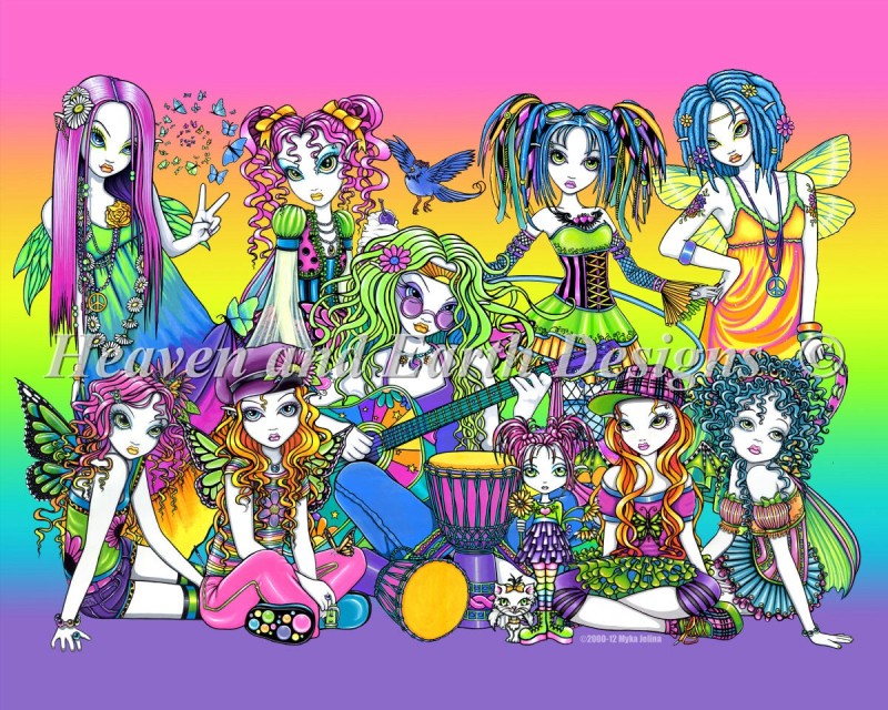 Rainbow Celebration Fairies Material Pack - Click Image to Close