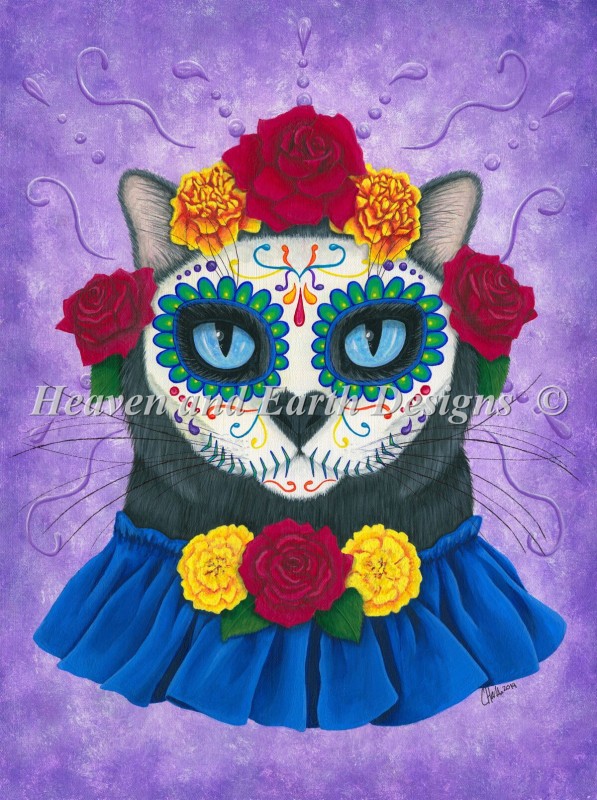 Day Of The Dead Cat Gal - Click Image to Close