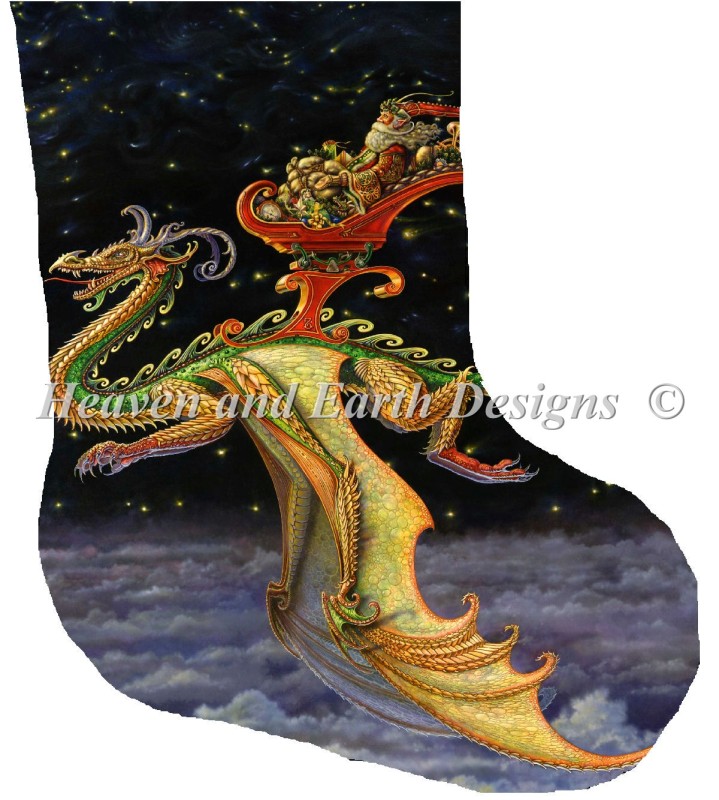 Stocking Saint Nicholas Dragon Sleigher - Click Image to Close