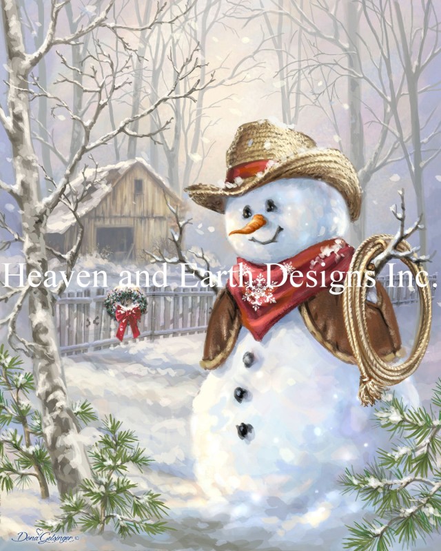 Mini Cowboy Snowman Material Pack - Click Image to Close