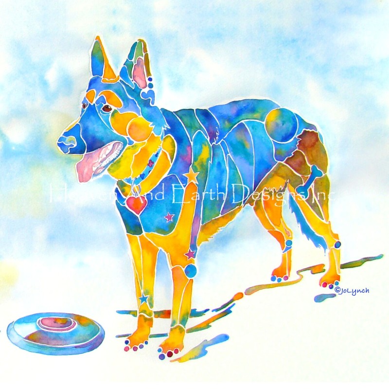 Shepherd With Frisbee - Click Image to Close