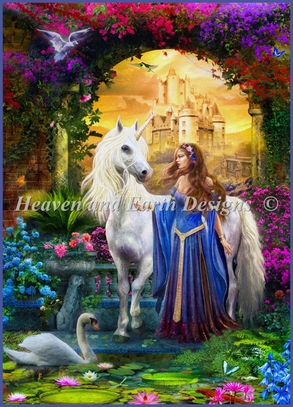 Supersized Princess And The Unicorn In The Cloisters Max Colors - Click Image to Close
