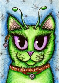 QS Lil Green Alien Cat