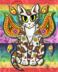 Rainbow Paisley Fairy Cat