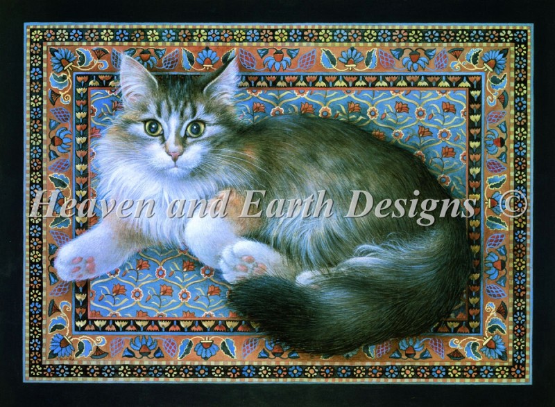Agneath On Blue Floral Rug - Click Image to Close