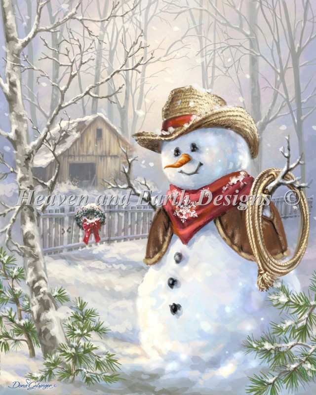 Cowboy Snowman - Click Image to Close