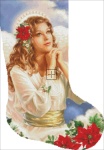 Stocking Christmas Grace Angel With Flowers