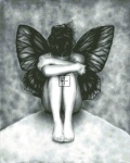 Diamond Painting Canvas - Mini Sad Butterfly Girl