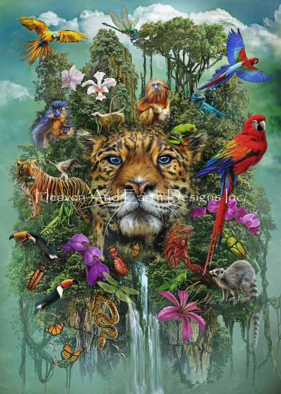 Supersized Jungle Montage Max Colors - Click Image to Close
