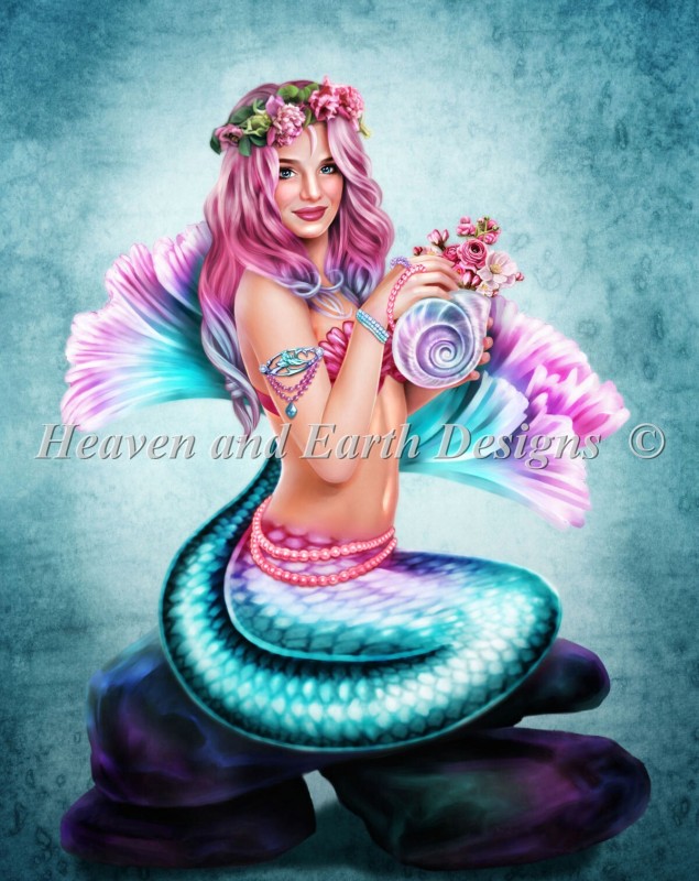 Mermaid Visions Spring Flowers NO BK - Click Image to Close