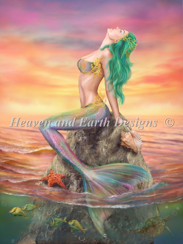 Mermaid At Sunset - Click Image to Close