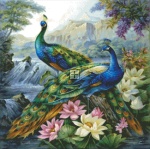 Diamond Painting Canvas - Mini 2 Dancing Peacocks