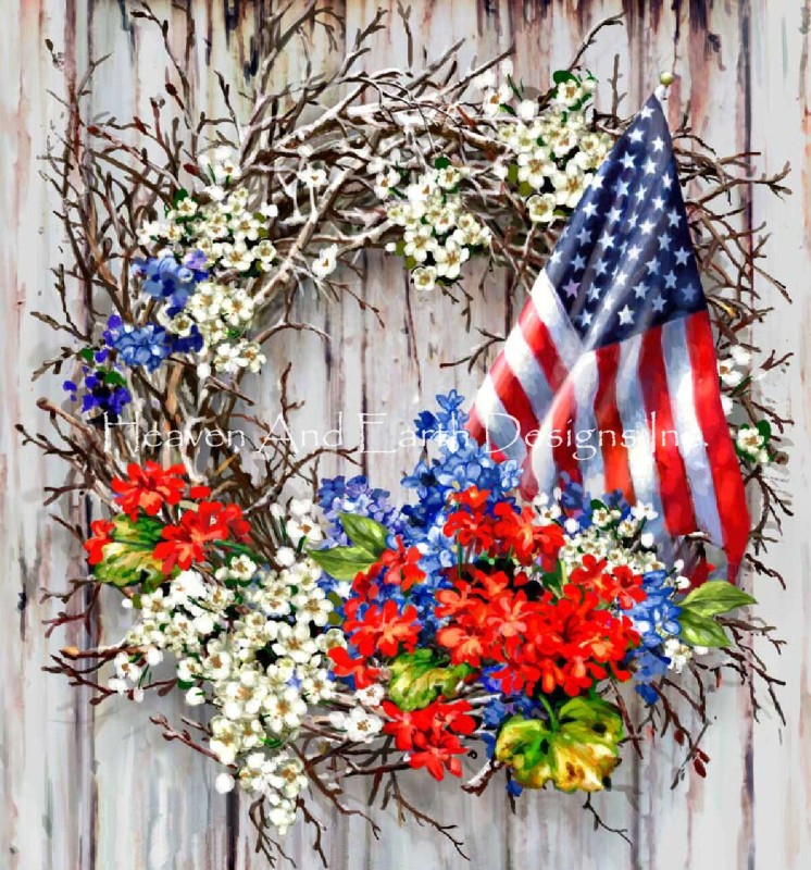 Patriotic Wreath Max Colors NO BK - Click Image to Close