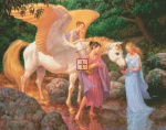 Diamond Painting Canvas - Mini Pegasus and the Muses