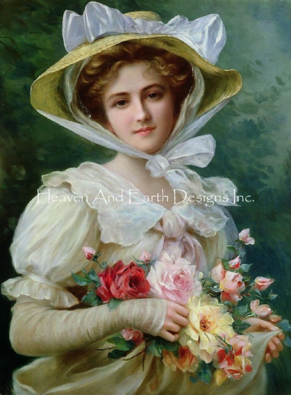 Elegant Lady With A Bouquet - Click Image to Close