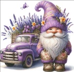 Mini Lavender Gnome Truck