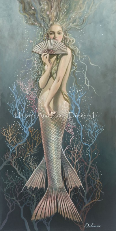Mermaid And Fan - Click Image to Close