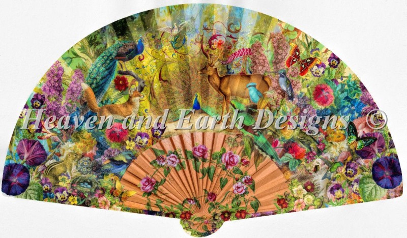 Supersized Abundant Garden Fan Max Colors - Click Image to Close