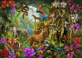 Dark Jungle Temple And Tigers Max Colors