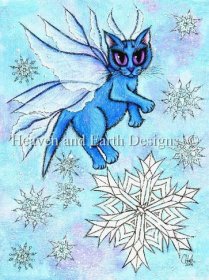 Winter Snowflake Cat Fairy