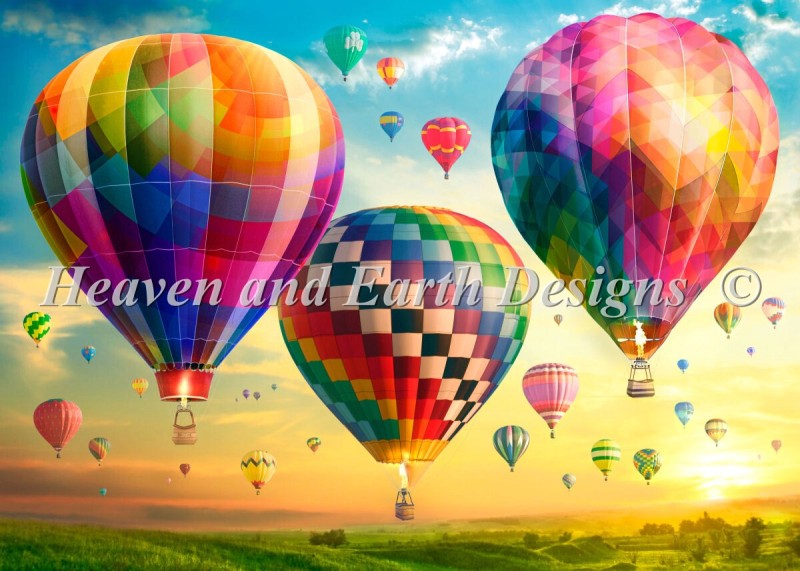 Supersized Hot Air Balloon Sunrise Max Colors - Click Image to Close