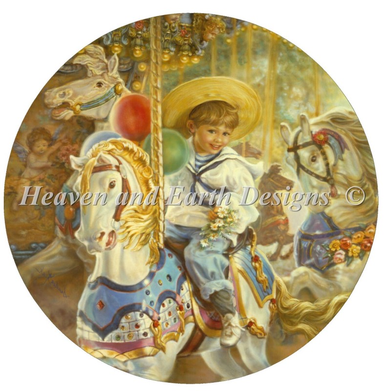 Boy On Carousel - Click Image to Close