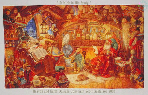 St. Nick in His Study - Click Image to Close
